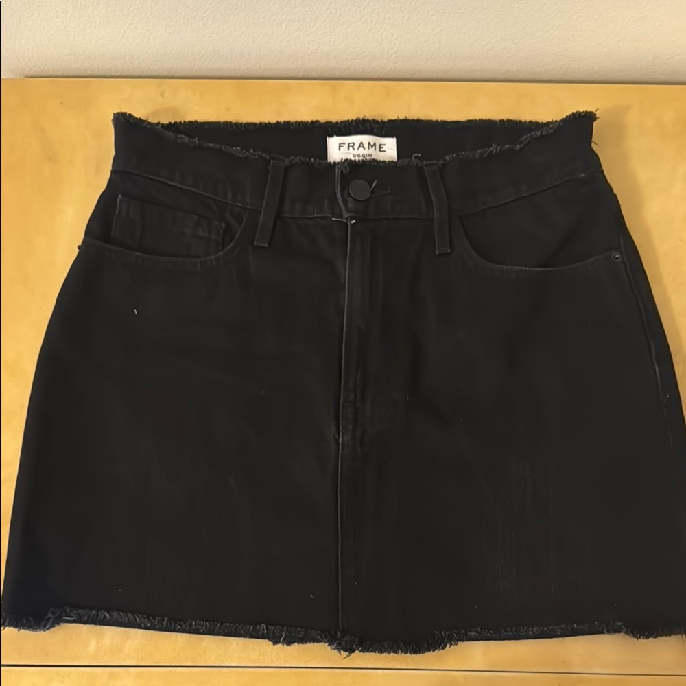 Frame Denim Black Mini Pencil Skirt Casual